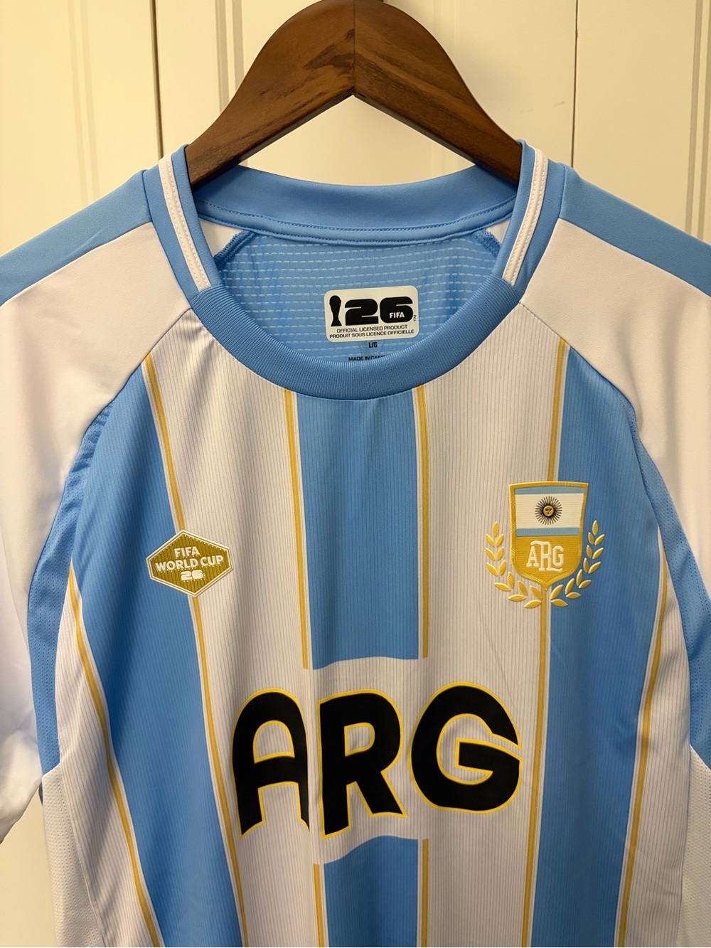 Argentina Blue & White Striped Soccer Jersey